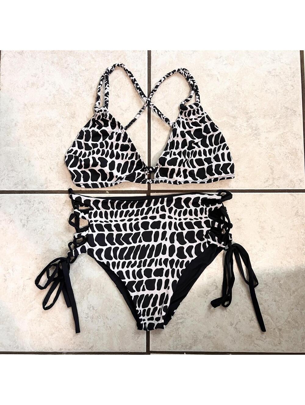 Pakaloha Hawaii Hebrew Cone Shell Bikini Set 2 Piece Swimwear Women's XL